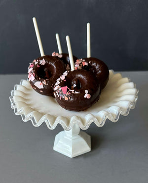 mini chocolate glazed donut pops